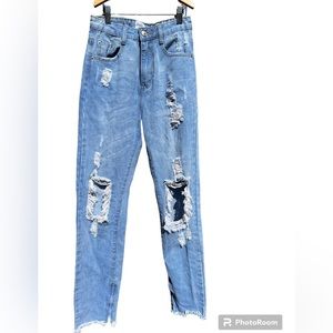 Princess Polly high rise distressed straight jeans